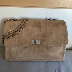 Chanel 2.55 suede chocolate bar reissue